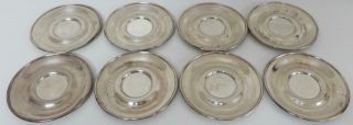 18 - 1900’s STERLING SILVER DEMITASSE SET - LENOX INSERTS - 8 HOLDERS & SAUCERS 10