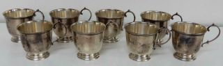 18 - 1900’s STERLING SILVER DEMITASSE SET - LENOX INSERTS - 8 HOLDERS & SAUCERS 2