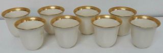 18 - 1900’s STERLING SILVER DEMITASSE SET - LENOX INSERTS - 8 HOLDERS & SAUCERS 6