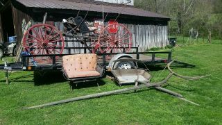Antique Horse Drawn Swab Carriage Co? Vintage Wagon Buggy Cart.  Late1800’s 3