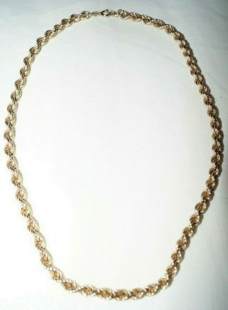 Lovely 9ct Gold Rope Chain Necklace Fully Hallmarked