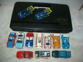 Vintage 1973 Aurora TYCO/AFX Pit Kit Carry Case with 12 Slot Cars 11