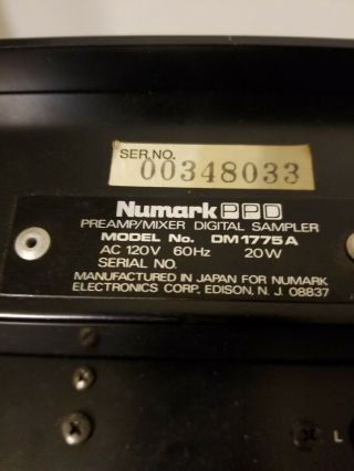 Numark DM 1775 PPD Vintage Mixer sampler Digital PPD DJ PRO 6