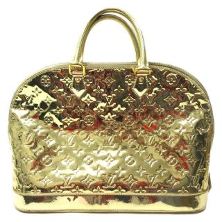 Louis Vuitton Alma Mm Handbag M93624 Monogram Miroir Dore Gold Vintage Lv