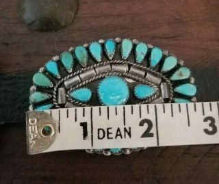 Vintage Navajo Sleeping Beauty Turquoise Clusters Sterling Silver Concho Belt 10