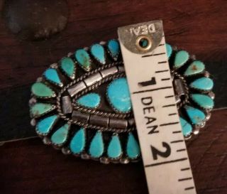 Vintage Navajo Sleeping Beauty Turquoise Clusters Sterling Silver Concho Belt 9