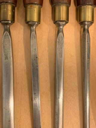 Vintage Marples Set Of 12 Wood Carving Chisel Set Inscribe Name & Decal 10