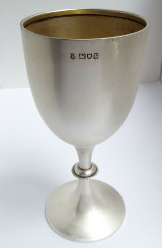 Large Heavy English Antique 1916 Sterling Silver Wine Goblet