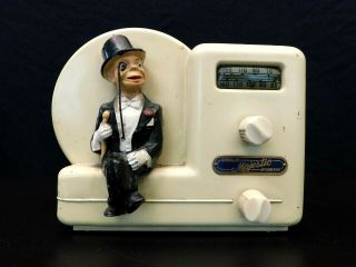 VINTAGE 1930s MAJESTIC OLD CHARLIE McCARTHY ANTIQUE TUBE RADIO & STILL PLAYS 8