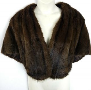 Vintage Mink Fur Stole Dark Brown Petko Usa Indianapolis Gorgeous