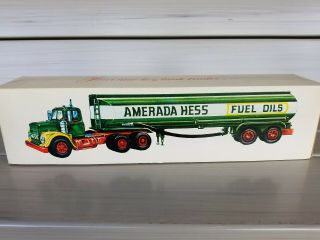 Rare Vintage Amerada Hess Fuel Oil Tanker Truck W/box,  Light