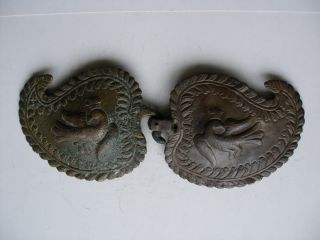 Antique Late 18th C.  Handmade Massive 272g.  Bronze Belt Buckle.