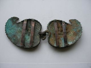 Antique Late 18th c.  Handmade Massive 272g.  Bronze Belt Buckle. 2