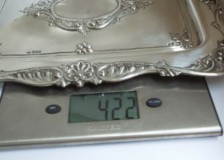 STUNNING LARGE HEAVY DECORATIVE ENGLISH ANTIQUE 1908 SOLID STERLING SILVER TRAY 9