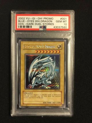 Psa 10 Gem Blue Eyes White Dragon (dds - 001) Dark Duel Stories Secret Rare