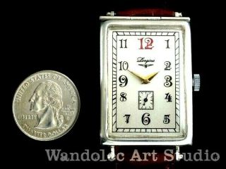 Vintage Men ' s Wristwatch LONGINES Art Deco Mechanical Silver Mens Wrist Watch 11