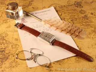 Vintage Men ' s Wristwatch LONGINES Art Deco Mechanical Silver Mens Wrist Watch 4