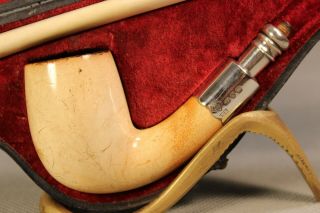 RARE Antique BBB OWN MAKE Churchwarden MEERSCHAUM & SILVER Estate Pipe Pipa 烟斗 2