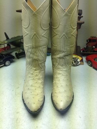 Larry Mahan Made In Usa Vintage Bone Leather Western Cowboy Dance Boots 8 B