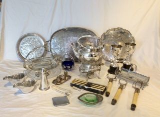 Large Joblot Of Collectable Antique/vintage Silver Plated Items 8.  4 Kg In Weight