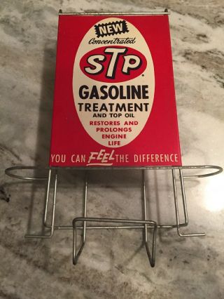 Vintage Stp Gasoline Treatment Can Display Rack Service Station Garage Oil Indy