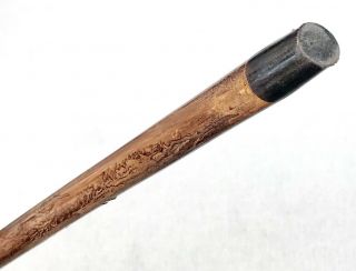 Vintage Antique Engraved Gold Filled Horn Handle Horn Tip Walking Stick Cane Old 12