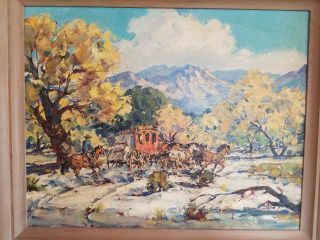 Marjorie Reed Listed Western Impressionist Vintage Oil Painting 12