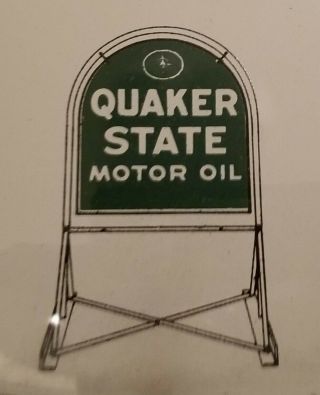 Vintage QUAKER STATE MOTOR OIL Advertising Thermometer Sign Glass Lens 3