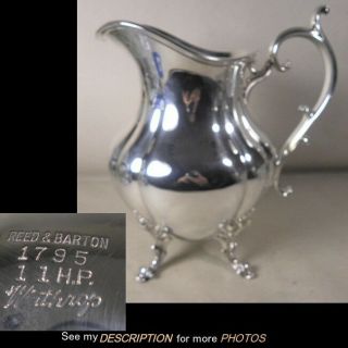 Vintage Reed Barton Silver Plated Water Pitcher Winthrop Silverplae