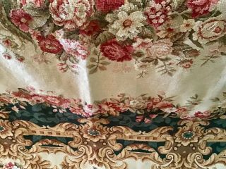 Georgeous 11’8” X 8’8” Aubusson Rug Shades Of Green,  Rose,  Gold And Cream 6