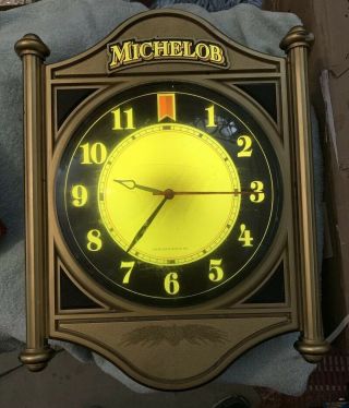 Vintage Michelob Beer Lighted Electric Wall Clock: