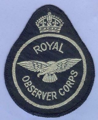 British Army Cloth Patch Formation Sign Wwii - - Royal Observer Corps