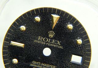 Vintage Rolex GMT - MASTER 1675 16753 Black & 18k Gold Nipple Watch Dial 2