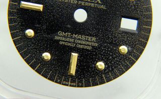 Vintage Rolex GMT - MASTER 1675 16753 Black & 18k Gold Nipple Watch Dial 3