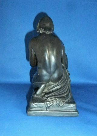 ANTIQUE 19THC COPENHAGEN ENERET BLACK BASALT FIGURE GANYMEDE & EAGLE - THORVALDSEN 5