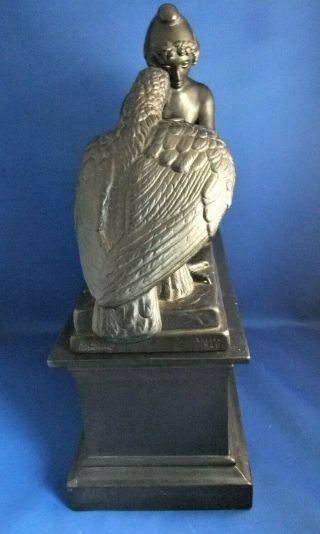 ANTIQUE 19THC COPENHAGEN ENERET BLACK BASALT FIGURE GANYMEDE & EAGLE - THORVALDSEN 6