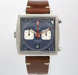 Vintage Heuer Monaco 1133b Mcqueen 40mm Mens Automatic Chronograph Swiss Watch