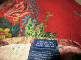 Ralph Lauren Comforter set Aylesbury red floral,  4 pillow shams full/QUEEN 5