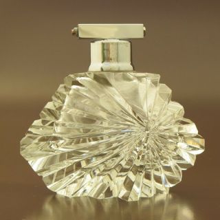 Antique Vintage French Cut Crystal Perfume Bottle Atomizer Baccarat Art Deco 30s