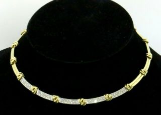 Tiffany & Co.  Heavy Vintage 18k Yg 2.  10ct Vs1/f Diamond Knot Link Necklace