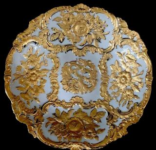 Antique Large Meissen Porcelain Rococo Heavy Gold Gilded