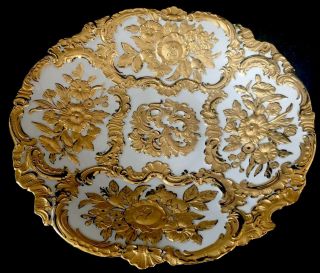 Antique Large meissen porcelain Rococo Heavy Gold Gilded 2