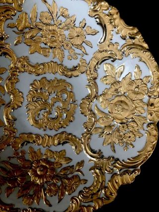 Antique Large meissen porcelain Rococo Heavy Gold Gilded 7