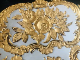 Antique Large meissen porcelain Rococo Heavy Gold Gilded 8