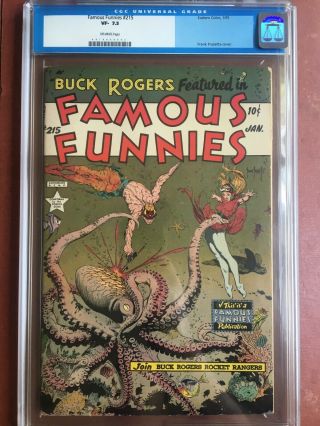 Famous Funnies 215 Cgc 7.  5 Ow Old Label Frazetta Buck Rogers Gga Sweet Rare