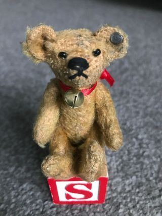 Antique Circa 1910 Steiff Miniature Brown Teddy Bear 3.  5” Ff Button - Nr
