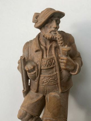 Vintage Black Forest Wood Man Dog Pipe Carved Hunter 2