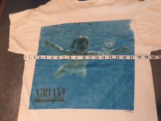 Vintage Nirvana Nevermind T Shirt Giant Brand Authentic 1992