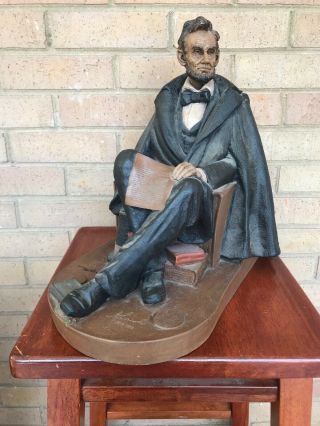 Vintage Abraham Lincoln Sculpture Statue Tom Clark Gnome Hand Signed 57