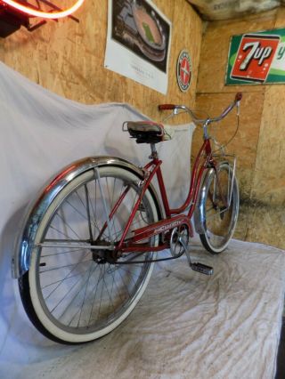 1956 SCHWINN CORVETTE LADIES 3 - SPEED VINTAGE CRUISER BICYCLE TYPHOON S7 TIGER 58 2